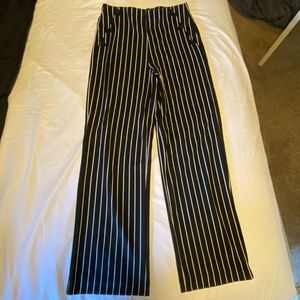 Black & White striped work pants